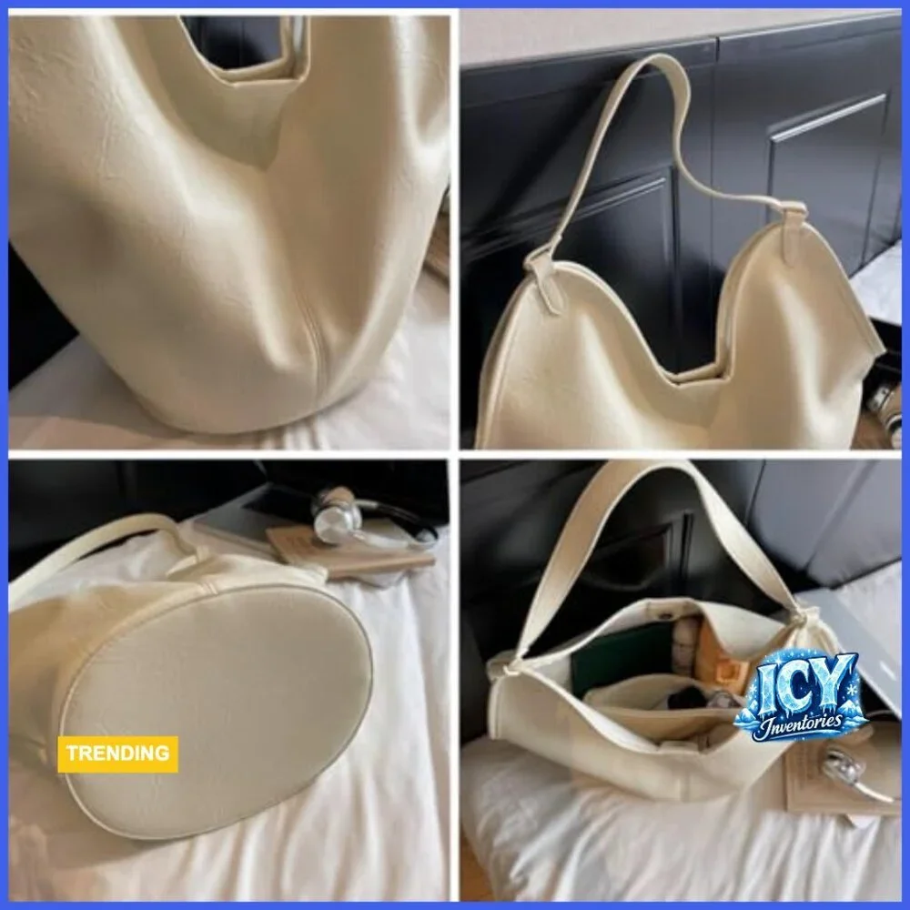 Slouchy Suede Hobo Tote Bag Large Capacity Shoulder Handbag Retro Satchel